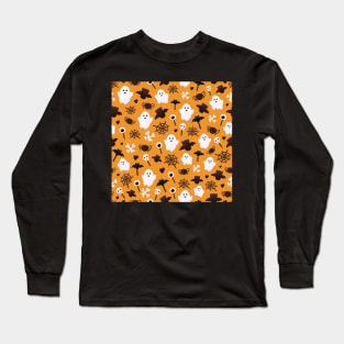 ghost pattern for halloween Long Sleeve T-Shirt